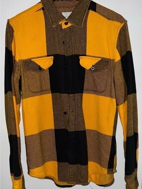 Yellow and Black American Eagle Flannel Shirt